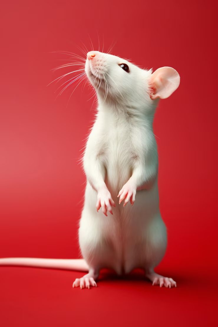 souris souris sur fond rouge