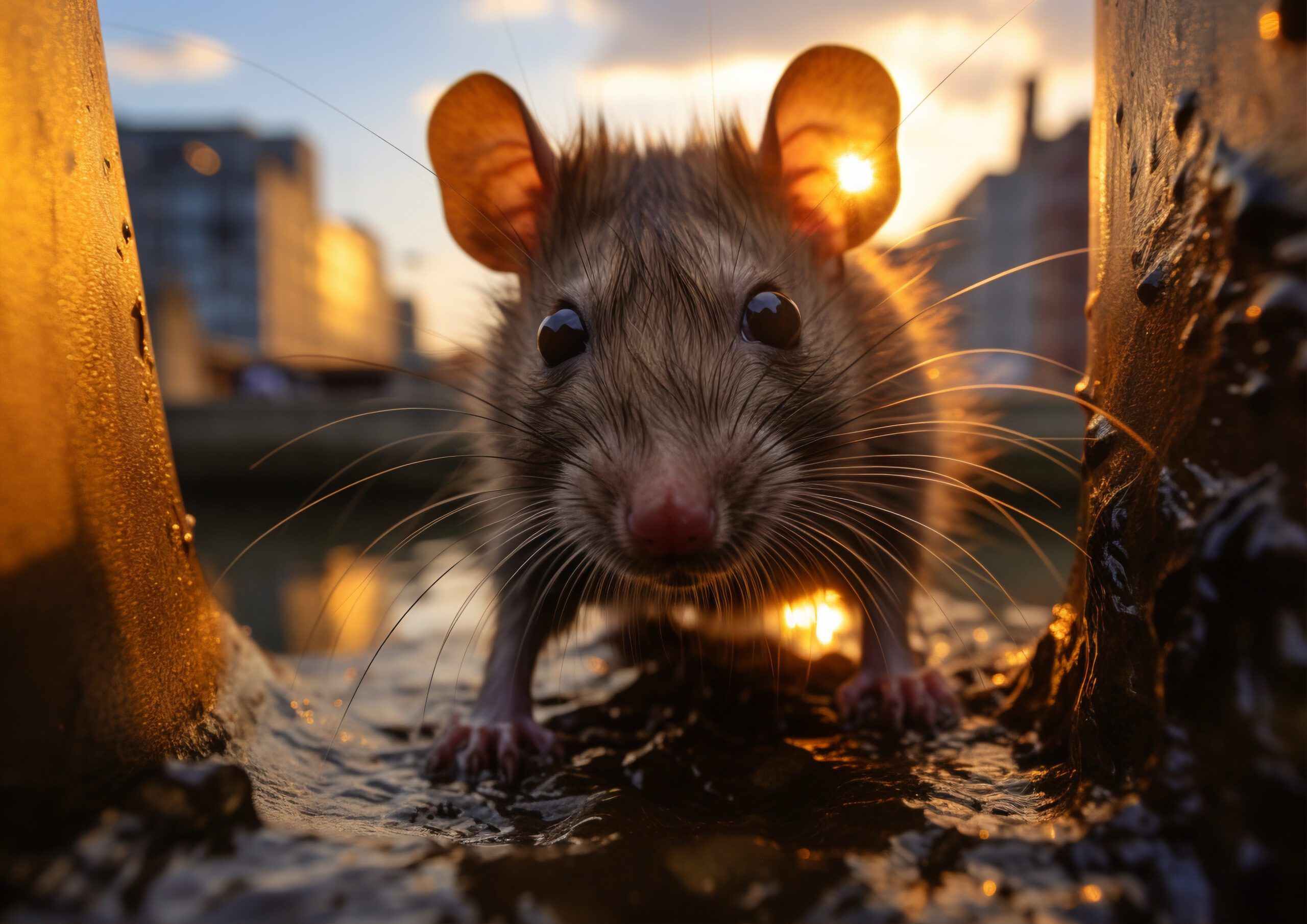 Rat des villes dans une canalisation