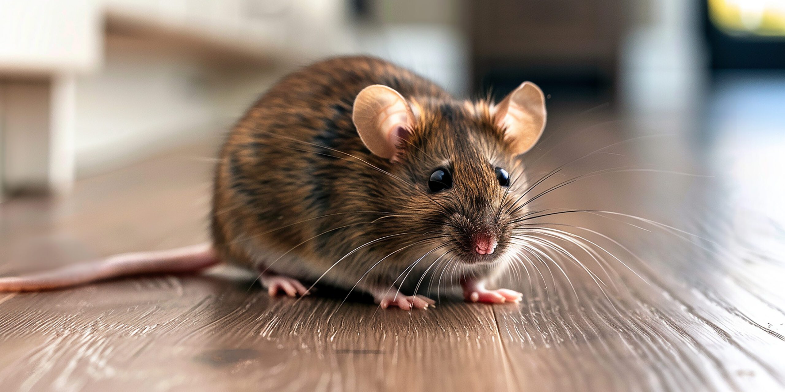 Souris sur un parquet d'habitation