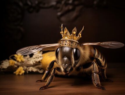 Reine frelon asiatique avec couronne