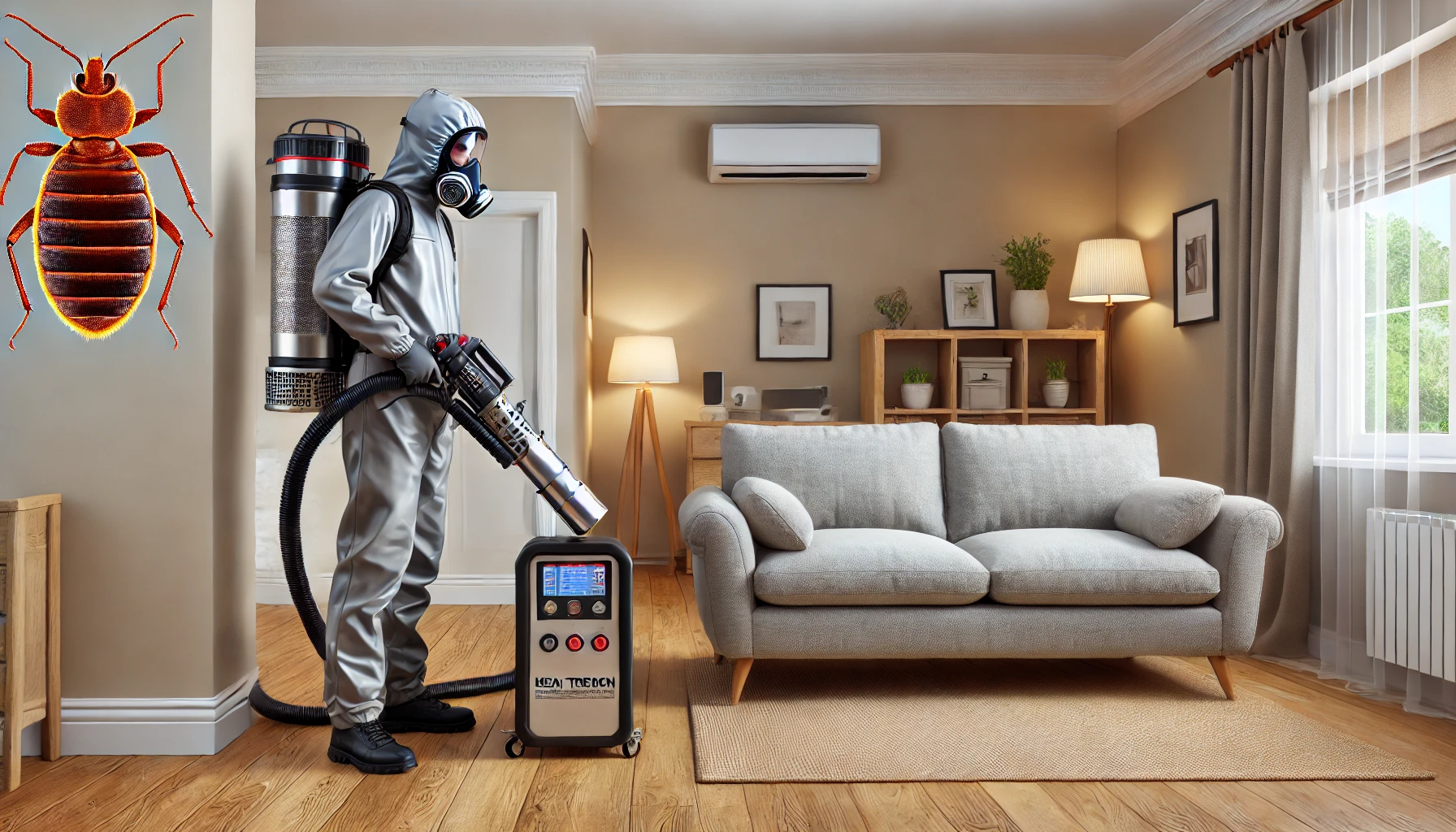 Élimination des punaises de lit avec un canon à chaleur